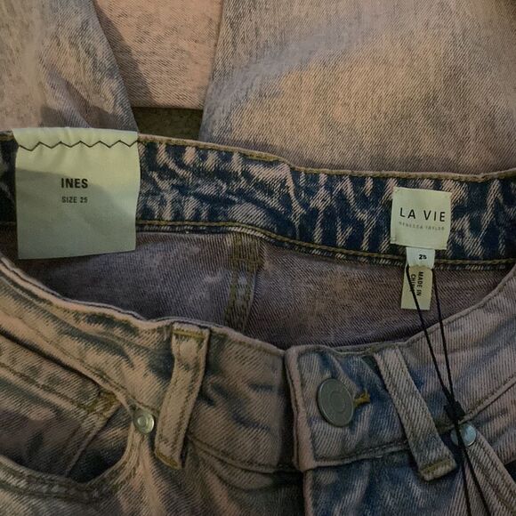 NWT La Vie Rebecca Taylor Ines Pink Acid Jeans High Waist Cropped Jeans - Picture 6 of 7